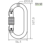Acélkarabíner 25kN