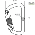 Acél hármas záródású karabiner