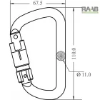Hármas záródású karabiner - alumínium