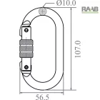 Acélkarabíner 25kN 10db-os szett