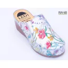 Bőr klumpa ezüst-virágmintás gumis lábfejbetét