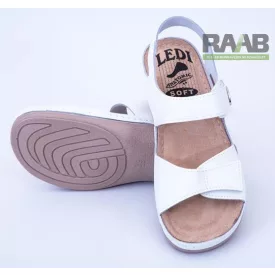 Ledi női bőr szandál fehér tépőzáras