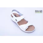 Ledi női bőr szandál fehér tépőzáras