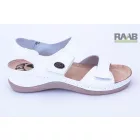 Ledi női bőr szandál fehér tépőzáras