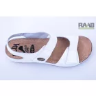 Ledi női bőr szandál fehér tépőzáras