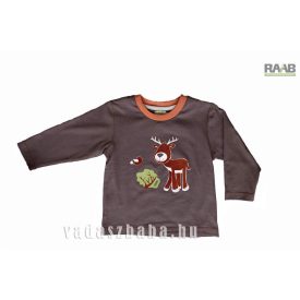    MOKI HOSSZÚ UJJÚ FIÚ PÓLÓ, BOKROS, KIEMELKEDŐ SZARVAS MINTÁVAL