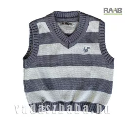   98-as méretű MOKI KÖTÖTT FIÚ MELLÉNY KEKI-MOGYORÓ , CSÍKOS