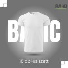 Basic fehér férfi Póló 10db-os szett 5XL-ig