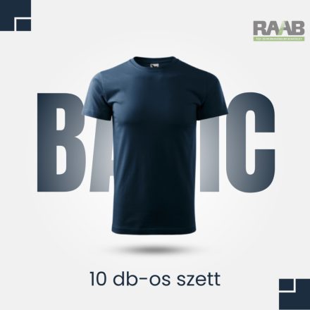 Basic tengerészkék férfi Póló 10db-os szett