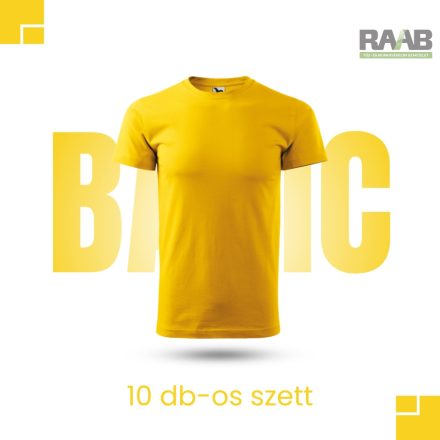 Basic sárga férfi Póló 10db-os szett 5XL-ig