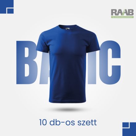 Basic királykék férfi Póló 10db-os szett 3-4XL-ig