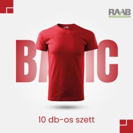 Basic piros férfi Póló 10db-os szett