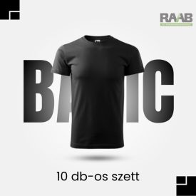 Basic fekete férfi Póló 10db-os szett 5XL-ig