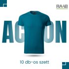 Action petrol kék környakas férfi póló 10db-os szett