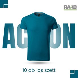 Action petrol kék környakas férfi póló 10db-os szett