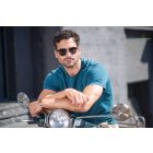 Action petrol kék környakas férfi póló 10db-os szett