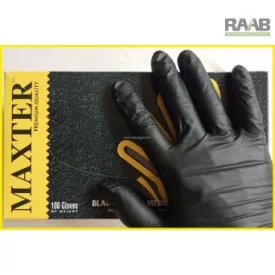 Maxter Nitril Fekete púder mentes  kesztyű 5,5 gr