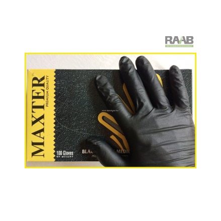 Maxter Nitril Fekete púder mentes  kesztyű 5,5 gr