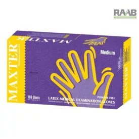 Maxter Latex Fehér vizsgálókesztyű  Porozott 5,7gr