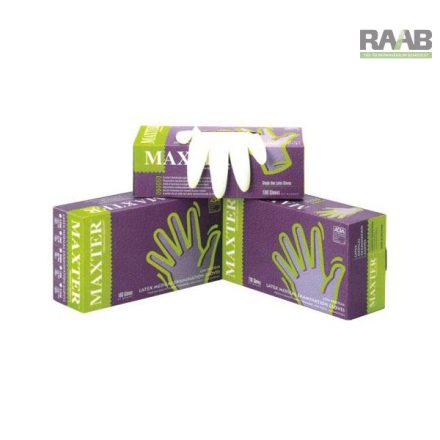Maxter Latex Fehér vizsgálókesztyű  Porozott 5,5gr