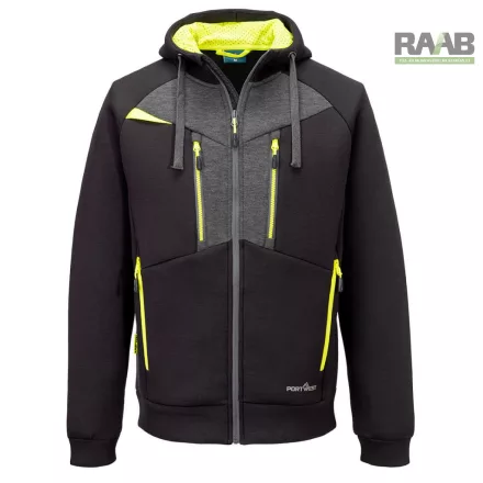 Kapucnis pulóver cipzáras zsebekkel