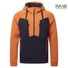 Kapucnis pulóver cipzáras zsebekkel