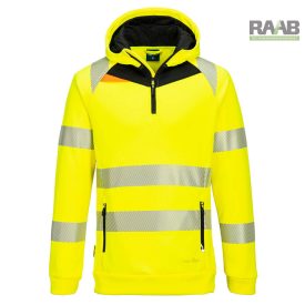 DX4 Hi-Vis 1/4 zippzáras kapucnis pulóver