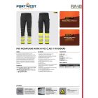PW3 Modaflame Work Hi-Vis Class 1 FR nadrág