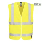 Bizflame Hi-Vis FR cipzáras jól láthatósági mellény- sárga
