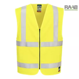   Bizflame Hi-Vis FR cipzáras jól láthatósági mellény- sárga