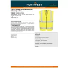 Bizflame Hi-Vis FR cipzáras jól láthatósági mellény- sárga