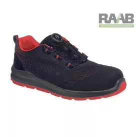   Portwest Compositelite Wire Lace Safety Trainer kötött S1P fekete/piros