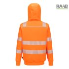 Jól láthatósági cipzáras téli kapucnis pulcsi