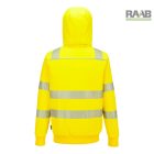 Jól láthatósági cipzáras téli kapucnis pulcsi