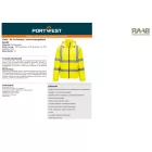 Hi-Vis könnyű, összecsomagolható dzseki