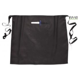 Egyszerű fekete kötény zsebekkel