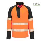 PW3 Hi-Vis 1/4 cipzáras hosszú ujjú póló