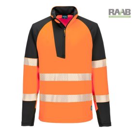 PW3 Hi-Vis 1/4 cipzáras hosszú ujjú póló