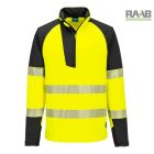 PW3 Hi-Vis 1/4 cipzáras hosszú ujjú póló