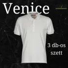Venice Férfi Fehér 3 db-os Tenisz Póló Szett