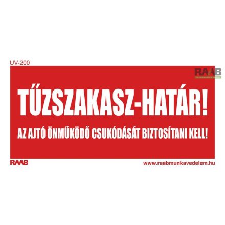 Tűzszakasz határ tábla