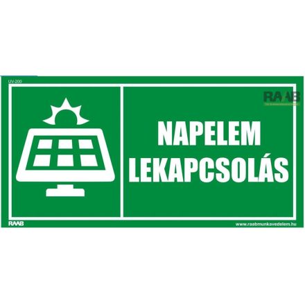 Napelem lekapcsolás tábla
