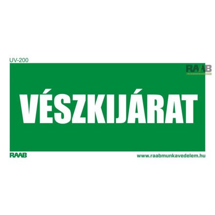 Vészkijárat utánvilágító tábla