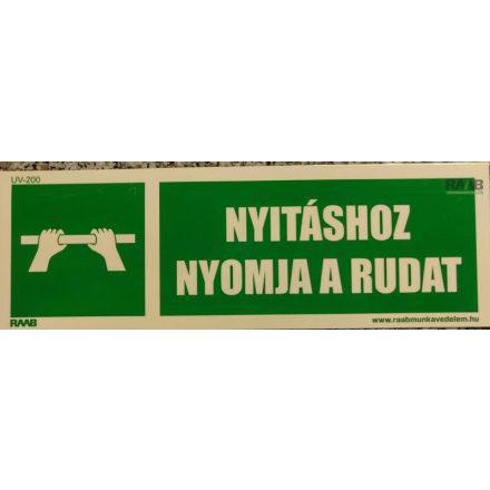 Nyitáshoz nyomja meg a rudat utánvilágító tábla