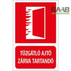 Utánvilágító tábla tűzgátló ajtók jelölésére