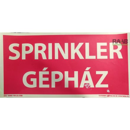 Spinkler gépház matrica