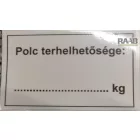 Polc terhelhetősége matrica