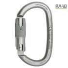 ROZSDAMENTES ACÉL OVÁLIS KARABINER AUTOBLOCK ZÁRRAL