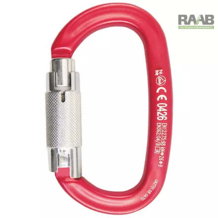 OVÁLIS ALUMÍNIUM KARABÍNER Önzáró rendszerrel