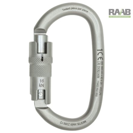 OVÁLIS SZÉNACÉL KARABÍNER  Önzáró rendszerrel ANS